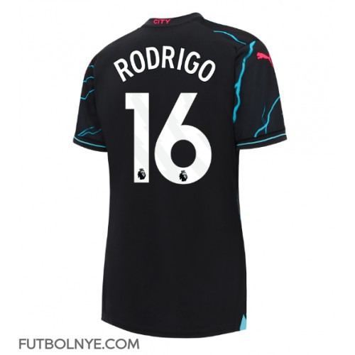 Camiseta Manchester City Rodri Hernandez #16 Tercera Equipación para mujer 2023-24 manga corta